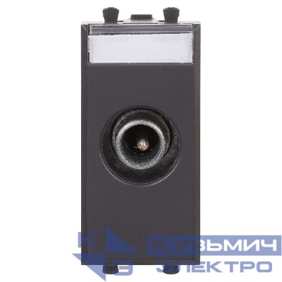 Розетка телевизионная проходная TV 1мод. Avanti "Черный матовый" модульная DKC 4412511