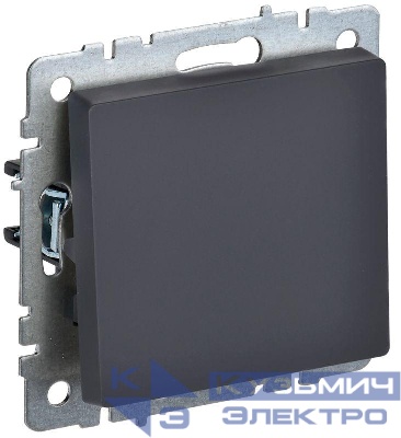 Выключатель проходной 1-кл. СП BRITE ВС10-1-6-БрГ 10А механизм графит IEK BR-V12-0-10-K53