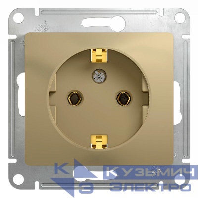 Розетка 1-м СП Glossa 16А IP20 с заземл. механизм титан SE GSL000443
