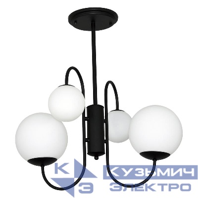 Светильник "Тефия" 241 (Плафон 8728; 8730) НСБ 01-4х40-101 (ИМ) подвесной черн. Элетех 1005405125