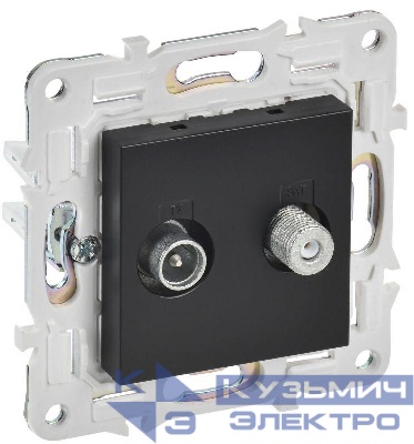 Розетка двойная TV+SAT SKANDY SK-A13Bl черн. IEK SK-AF20-O-K02