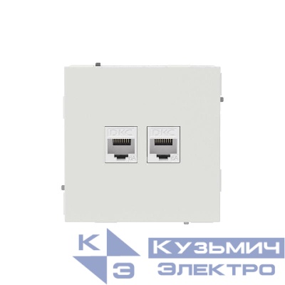 Розетка компьютерная 2-м KANT RJ45 кат.6A без шторки бел. песок DKC 7010674