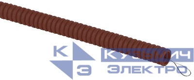 Труба гофрированная ПВХ легкая d16мм с протяжкой дуб (уп.25м) Эра Б0043214