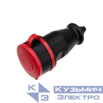 Розетка переносная влагозащ. с крышкой 3P+PE 32А IP44 каучук Rexant 111-012