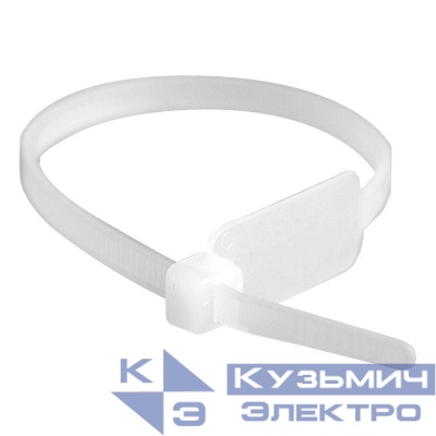 Хомут кабельный 4.8х300 полиамид бел. с табличкой 27х12.9 (уп.100шт) DKC 252270SR-M