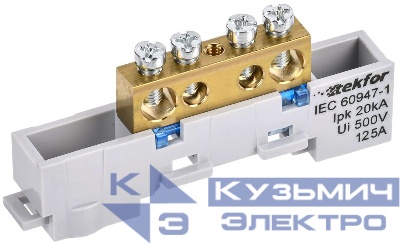 Шина нулевая N неизол. на универс. держ. 8х12-4-С TEKFOR IEK TF-NN20-04-DL-K07