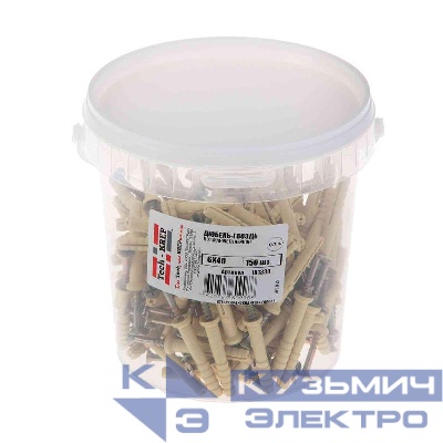 Дюбель-гвоздь 6х40 пот. манжета (нейлон) (уп.150шт) Tech-KREP 101330