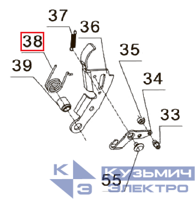 Запчасть №38 для PAG-PC84. Пружина рычага