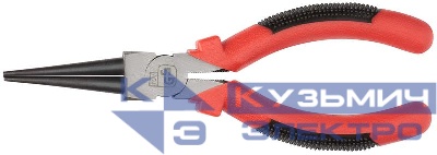 Круглогубцы "Стандарт" пластиковые ручки полированная сталь 165мм красн.-черн. FIT 48445