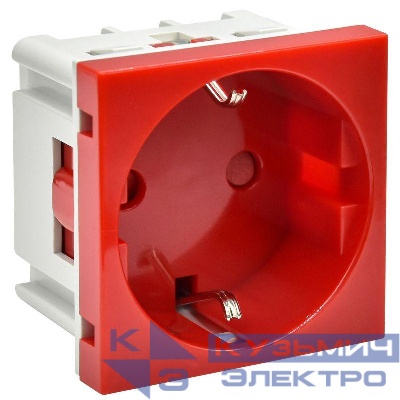 Розетка PRIMER с заземл. защ. шторки винт. зажим РКС-20-32-П-К красн. IEK PR-KK40D-RSZH-2-2-K04