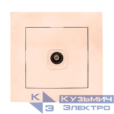 Розетка телевизионная TV 1-м Валенсия 5-862МГц 75Ом крем. PROxima EKF EWA00-027-20