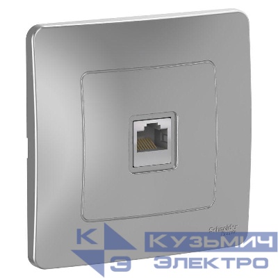 Розетка компьютерная 1-м СП Blanca RJ45 кат.5E алюм. SE BLNIS045003