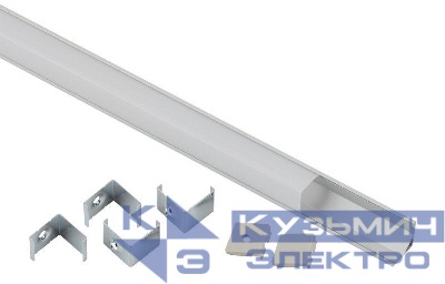 Комплект с угловом накладным анодир. профилем CAB280 16х16мм 2м и квадратным экраном 2м 1616S Эра Б0039466