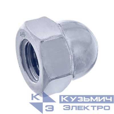 Гайка колпачковая М6 DIN 1587 класс прочн. 4.8 цинк (пакет) (уп.100шт) СТРОЙМЕТИЗ UTORM3150048