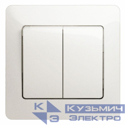Выключатель 2-кл. СП Glossa 10А IP20 (сх. 5) 10AX в сборе перламутр. SE GSL000652