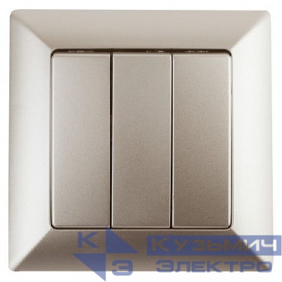 Выключатель 3-кл. СП Solo 4-106-04 10А 250В IP20 шампань Intro Б0053604