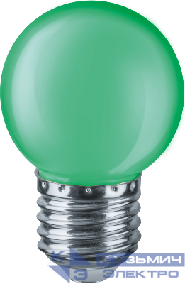Лампа светодиодная 71 828 NLL-G45-1-230-G-E27 1Вт шар E27 176-264В зел. Navigator 71828