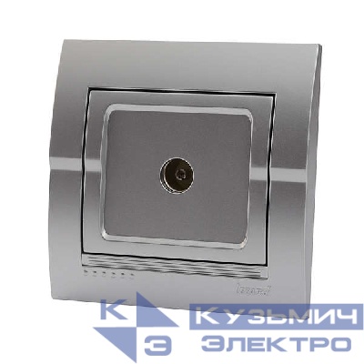 Розетка телевизионная проходная TV СП Deriy серебр. металлик LEZARD 702-2828-129