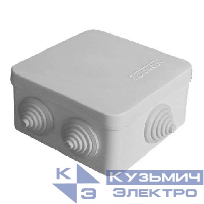 Коробка распределительная ОП 84х84х45мм IP54 7 выходов 3 гермоввода крышка защелкивающаяся сер. Epplast 120072
