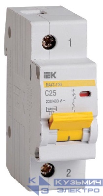 Выключатель автоматический модульный 1п C 25А 10кА ВА47-100 KARAT IEK MVA40-1-025-C
