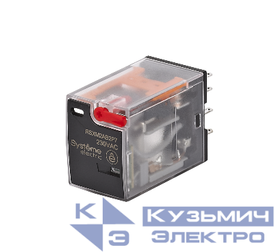 Реле 12А 2перекл. 230В AC тест кнопка LED SE RSXM2AB2P7