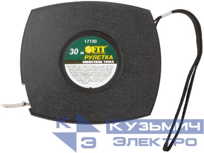 Рулетка 30м стальная лента закрытый корпус пластик. черн. FIT 17730