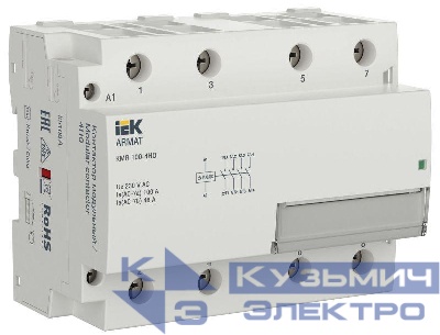 Контактор модульный KMR 100А 24В AC/DC 4НО ARMAT IEK AR-KMR20-100-40-024