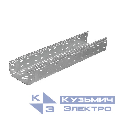 Лоток листовой перфорированный 150х80 L3000 сталь 1мм "Быстрый монтаж ПЛЮС" LPplus80-150-1.0-3000 оцинк. КМ PL0241