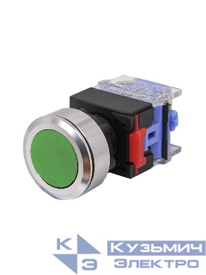 Выключатель кнопочный ВК30-10/G/P 1НО цилиндр d30мм IP65 зел. Электротехник ET859208