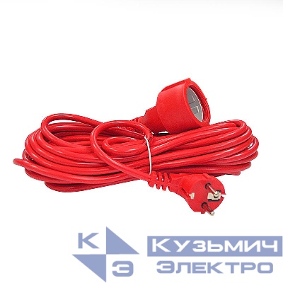 Удлинитель-шнур 1х10м с заземл. 16А IP20 3.5кВт ПВС 3х1.5 DOMTOK 2496