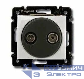 Розетка телевизионная оконечная TV/FM СП Valena 10дБ механизм сл. кость IEK 695620