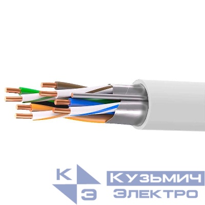 Кабель витая пара кат. 5E экранированный F/UTP 4 пары нг(А)-HF для внеш./внутр. прокладки катушка 305м сер. DKC RN5EFUK01UGY