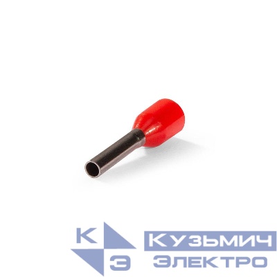 Наконечник штыревой втулочный изолированный НШВИ 1.0-8 ЕВРО красн. КВТ 103199