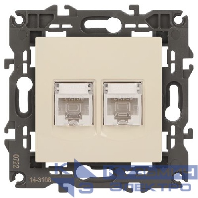 Розетка компьютерная 2-м Elegance 14-3108-02 RJ45 IP20 механизм сл. кость Эра Б0034309