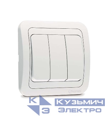 Выключатель 3-кл. 3п СП Mimoza 10А IP20 бел./бел. Makel 12091