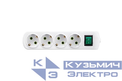 Колодка 4-м с заземл. Letitia с выкл. LEZARD 721-0400-402