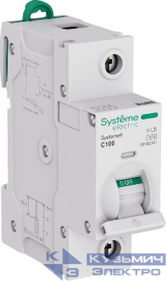 Выключатель автоматический 1п C 100А 10кА Systeme9 230В 27мм SE S9H32191