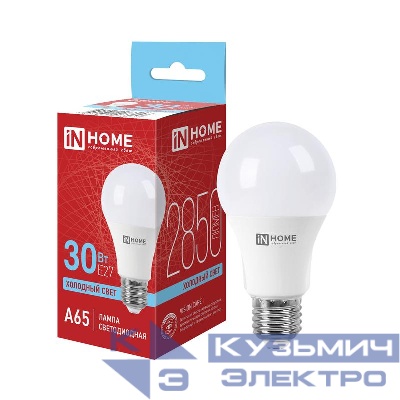 Лампа светодиодная LED-A65-VC 30Вт грушевидная 6500К E27 2850лм 230В IN HOME 4690612066257