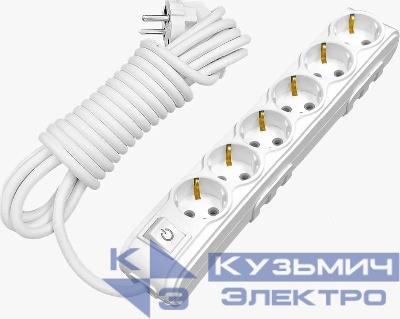 Удлинитель 6х2м с защитой от детей MOTTO с/з и выкл. ARVIA 35 01 1006 502