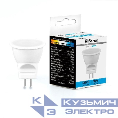 Лампа светодиодная LB-271 3Вт MR11 6400К G5.3 230В FERON 25553