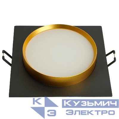 Светильник DL506 15Вт 230В GX53 потолочн. встраив. квадрат без лампы черн. + зол. FERON 51364
