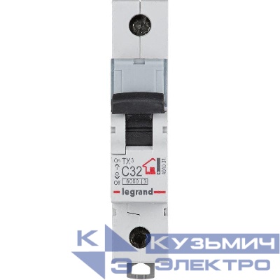 Выключатель автоматический модульный 1п C 32А 6кА TX3 6000 1мод. 230/400В Leg 404031