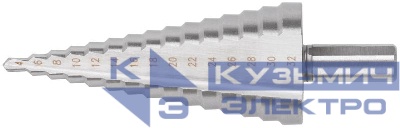 Сверло ступенчатое HSS (Р6М5) по металлу 15 ступеней 4-32мм FIT 36400