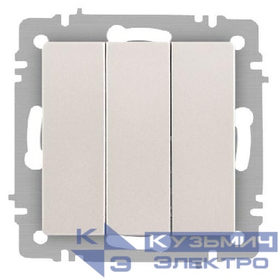 Выключатель 3-кл. СП Accent 6-106-06 10А IP20 250В AL/CU перламутр. Intro Б0063542