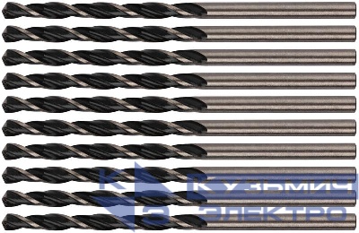Сверло по металлу HSS черненые 3.0х61мм (уп.10шт) FIT 33530