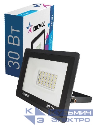 Прожектор светодиодный 30Вт 6500К IP65 2400лм КОСМОС K_PR5_LED_30