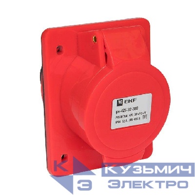 Розетка скрыт. уст. 32А 380В 3P+РЕ+N IP44 (425) EKF ps-425-32-380