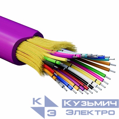 Кабель волоконно-оптический распределительный арамидные упрочняющие нити для внутренней прокладки нг(А)-HF 24 ОВ категорияOM4 (G.651.1) плотный буфер 0.4кН барабан 500м DKC RNDT4C24MG01-E