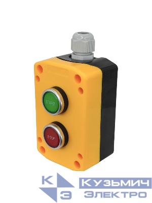 Пост управления ПКУ-22-2151-65У1 1 цилиндр "Start" НО зел.; 1 цилиндр "Stop" НЗ красн.; IP65 Электротехник ET526984