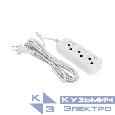 Удлинитель 3х5м без заземл. 2х0.75 бел. PROCONNECT 13-4207